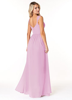 Azazie Cleobella Brautjungfernkleider A-Linie Herzchen Spitze Chiffon Kleid Bonbonrosa image5