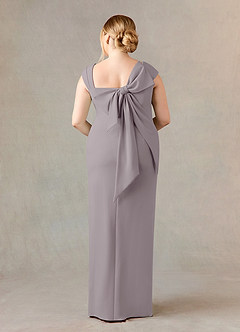 Azazie Ellen Final Sale Dusk Sheath Side Slit Stretch Crepe Dress image8