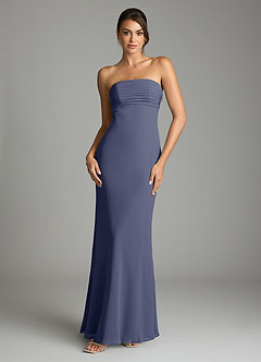 Azazie Saylor Vestidos de damas de honor Vestido de Tormenta de Gasa de Corte Sirena con Sin tirantes image3