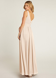 Azazie Pierrette Bridesmaid Dresses White Alabaster A-Line Pleated Chiffon Dress image4