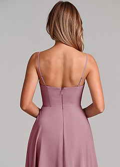 Azazie Elle Bridesmaid Dresses Vintage Mauve A-Line Pleated Chiffon Dress image2