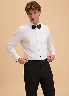 front Samuel White 100% Cotton Marcella Bib Tuxedo Shirt