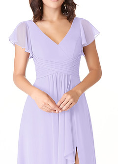 Azazie Omari Bridesmaid Dresses Lilac A-Line Chiffon Dress image5