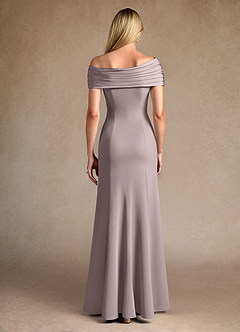 Azazie Pierce Mother of the Bride Dresses Vintage Mauve Mermaid Pleated Stretch Crepe Dress image3