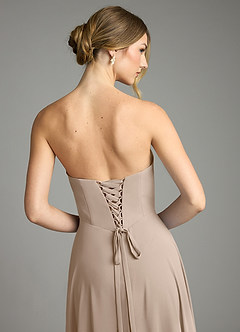 Azazie Ayla Abiti da Damigella Abito A-Line in Chiffon Scollo a Cuore Taupe image12