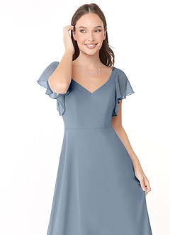 Azazie Syenna Bridesmaid Dresses Twilight A-Line Ruched Chiffon Dress image5