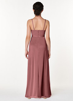 Azazie Luxy Junior Desert Rose Pleated Mesh Dress image2
