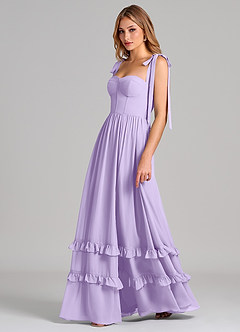 Azazie Anastacia Bridesmaid Dresses Lilac A-Line Sweetheart Neckline Chiffon Dress image5
