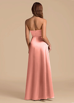 Azazie Wren Abiti da Damigella Abito A-Line in Raso Metallizzato Senza Cinturino Rosetta image2