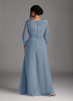Azazie Jaycee vestidos de madre de la novia Vestido de Azul Polvoriento de Gasa de Corte En A image8