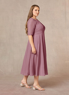 Azazie Dorothea Mother of the Bride Dresses Vintage Mauve A-Line Scoop lace Chiffon Dress image7