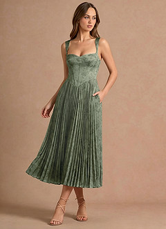 Robe Midi Bleu Sauge Isonelle image4