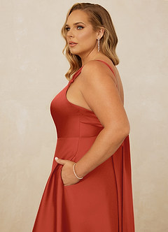 Christian Siriano Bridal for Azazie 1001 Bridesmaid Dresses Rust A-Line Sweetheart Neckline Stretch Satin Dress image13