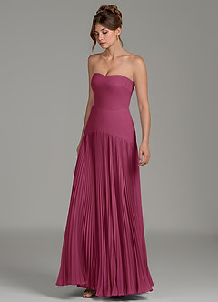Azazie Yuliana Bridesmaid Dresses Mulberry A-Line Strapless Chiffon Dress image5