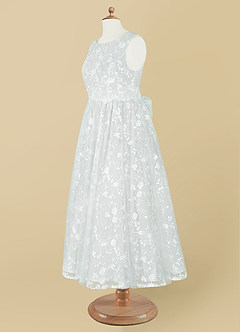Azazie Darcey Flower Girl Dresses Diamond White A-Line Lace Dress image10