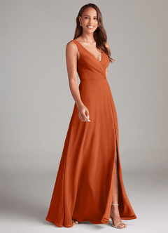 Azazie Nelly Kleider zum Anprobieren zu Hause A-Linie Plissee Chiffon Kleid Agave image3