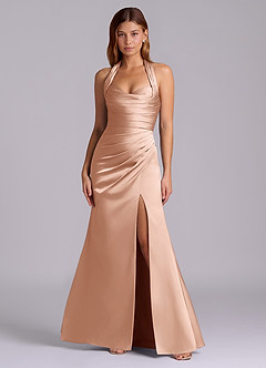 Azazie Destiny Suknie dla druhen Syrena Dekolt w kształcie serca Satyna elastyczna Do ziemi Sukienka image4