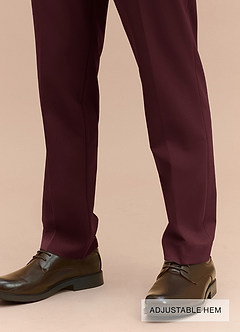 front Ethan Cabernet Refined Weave Performance Suit