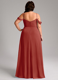 Azazie Marley Bridesmaid Dresses Terracotta A-Line Off the Shoulder Chiffon Convertible Dress image12