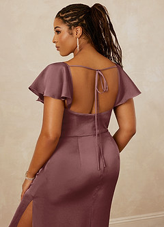 Christian Siriano Bridal for Azazie 1005 Bridesmaid Dresses Vintage Mauve Sheath Sweetheart Neckline Stretch Satin Dress image10