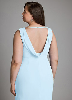 Azazie Kieryn Bridesmaid Dresses Sky Blue Mermaid Pleated Chiffon Dress image13