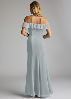 Azazie Sophie Bridesmaid Dresses Dolphin Grey A-Line Off the Shoulder Chiffon Convertible Dress image3