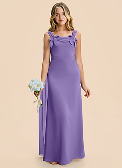 Azazie Chelsea Junior Tahiti Sheath Pleated Stretch Satin Dress image4