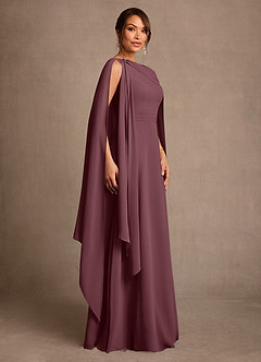 Azazie Liddie Mother of the Bride Dresses Sangria A-Line Pleated Chiffon Dress image2