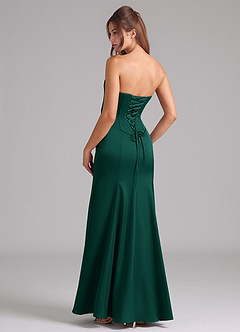 Azazie Ximena Bridesmaid Dresses Emerald Mermaid Corset Stretch Satin Convertible Dress image2