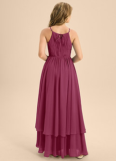 Azazie Elliora Junior Mulberry A-Line Pleated Chiffon Dress image2