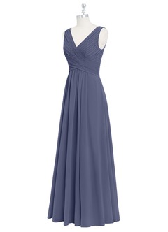 Azazie Flora Bridesmaid Dresses Stormy A-Line Pleated Chiffon Dress image9