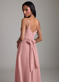 Azazie Kali Bridesmaid Dresses Dusty Rose A-Line Pleated Chiffon Dress image2