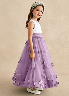 Azazie Vi Flower Girl Dresses Wisteria A-Line Sleeveless Tulle Dress image7