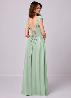 Barbie ♥ Azazie Bridesmaid Dresses Agave A-Line Corset Chiffon Dress image5