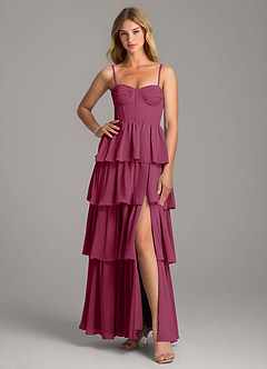 Azazie Alanna Bridesmaid Dresses Mulberry A-Line Sweetheart Neckline Chiffon Dress image3