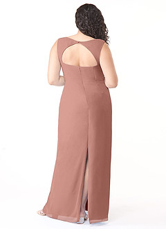 Azazie Flori Bridesmaid Dresses Cedar Rose Sheath Square Neckline Chiffon Dress image8