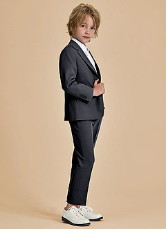 front Oliver Boys Charcoal 2-Piece Suit