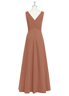 Azazie Flora Bridesmaid Dresses Bronzer A-Line Pleated Chiffon Dress image8
