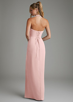Azazie Tina Brautjungfernkleider Meerjungfrau-Linie Korsett Chiffon Kleid Puderrosa image6