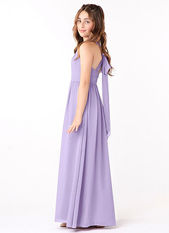 Azazie Jaylah Junior Lilac A-Line Ruched Chiffon Dress image1