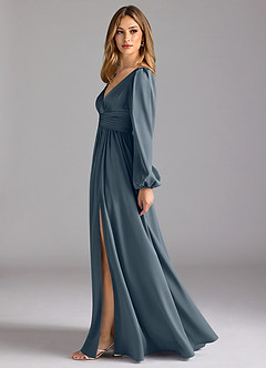 Azazie Norah Bridesmaid Dresses Twilight A-Line Stretch Satin Dress image4