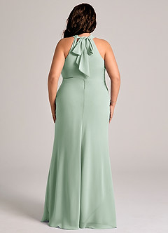 Azazie Doretta Bridesmaid Dresses Agave Mermaid Pleated Chiffon Dress image7