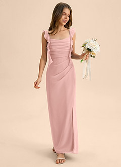 Azazie Jessamine Junior Rosette Mermaid Sweetheart Neckline Chiffon Dress image3
