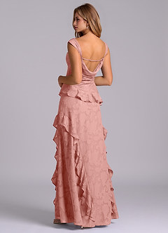Azazie Sloane Bridesmaid Dresses Rosette A-Line Sweetheart Neckline Floral Burnout Dress image2