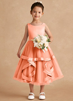 Azazie Posy Flower Girl Dresses Sunset A-Line Beaded Tulle Dress image4