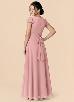 Azazie Payton Dusty Rose A-Line Bow Chiffon Dress image2