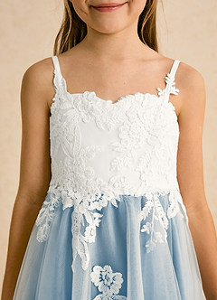 Azazie Coraline 플라워 걸 드레스 A라인 레이스 발목 길이 드레스 image6