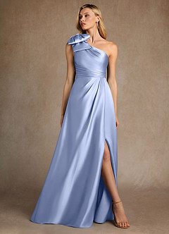 Azazie Easton Mère de la mariée Robes Robe Trapèze en Satin extensible Une épaule Eis image4