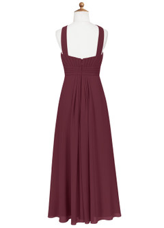 Azazie Anthea Junior Plissee Chiffon Kleid Cabernetrot image7