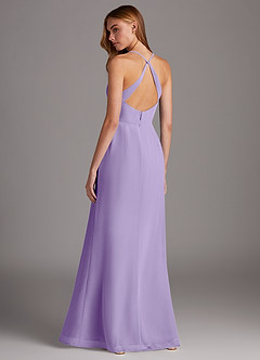 Azazie Manila Bridesmaid Dresses Lilac Sheath V-Neck Chiffon Dress image2
